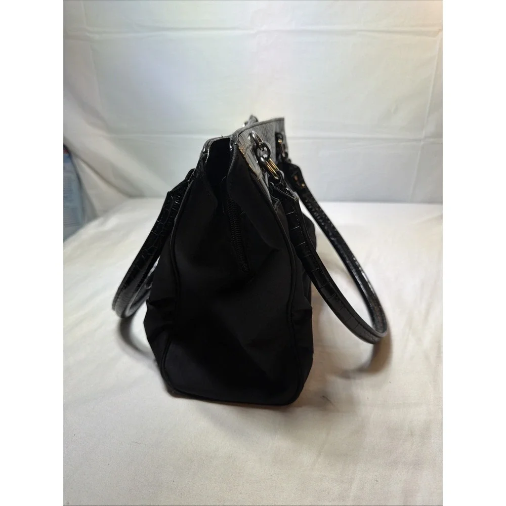 Giani Bernini Medium Nylon Satchel Shoulder HandBag Purse Black 9